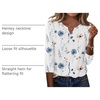 Zeagoo 3/4 Length Sleeve Womens Tops Casual Dressy Summer Fall Shirts(White Floral)