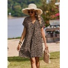 Zeagoo Summer Dresses for Women Shift Dress Casual Mini Vacation Sundress(Brown Leopard An136)