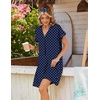 Zeagoo Summer Dresses for Women Shift Dress Casual Mini Vacation Sundress(Navy Dot)