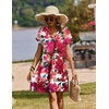 Zeagoo Summer Dresses for Women Shift Dress Casual Mini Vacation Sundress(Red Floral)