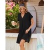 Zeagoo Summer Dresses for Women Shift Dress Casual Mini Vacation Sundress(Solid Black)