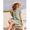 Zeagoo Summer Dresses for Women Shift Dress Casual Mini Vacation Sundress(Solid Green)