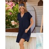 Zeagoo Summer Dresses for Women Shift Dress Casual Mini Vacation Sundress(Solid Navy)