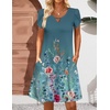 Zeagoo Women’s Casual A-Line Dresses with Pockets Summer Floral Tshirt Dress Short Sleeve Mini Dress Flowy Sundresses(Floral Printed)