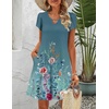Zeagoo Women’s Casual A-Line Dresses with Pockets Summer Floral Tshirt Dress Short Sleeve Mini Dress Flowy Sundresses(Floral Printed)