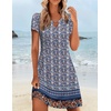 Zeagoo Women’s Casual A-Line Dresses with Pockets Summer Floral Tshirt Dress Short Sleeve Mini Dress Flowy Sundresses(Floral Printed-1)