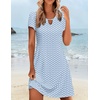 Zeagoo Women’s Casual A-Line Dresses with Pockets Summer Floral Tshirt Dress Short Sleeve Mini Dress Flowy Sundresses(Jh531)
