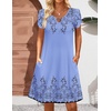 Zeagoo Women’s Casual A-Line Dresses with Pockets Summer Floral Tshirt Dress Short Sleeve Mini Dress Flowy Sundresses(Sf166)