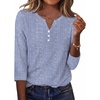 Zeagoo 3/4 Length Sleeve Womens Tops Casual Dressy Summer Fall Shirts(Blue White Stripes)