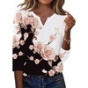 Zeagoo 3/4 Length Sleeve Womens Tops Casual Dressy Summer Fall Shirts(Floral 347)