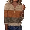 Zeagoo 3/4 Length Sleeve Womens Tops Casual Dressy Summer Fall Shirts(Geometric 398)