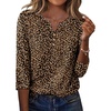 Zeagoo 3/4 Length Sleeve Womens Tops Casual Dressy Summer Fall Shirts(Leopard Print)