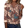 Zeagoo 3/4 Length Sleeve Womens Tops Casual Dressy Summer Fall Shirts(Yg33)