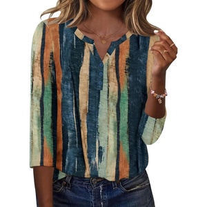 Zeagoo 3/4 Length Sleeve Womens Tops Casual Dressy Summer Fall Shirts(Multicolor 289)