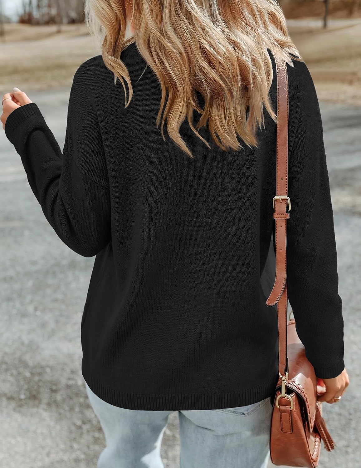 image:imageZeagoo Sweaters for Women Fall Outfits Trendy 2026 Long Sleeve Shirts Bussiness Casual Knit Pullover Sweater TopsBsolid Black Long Sleeve
