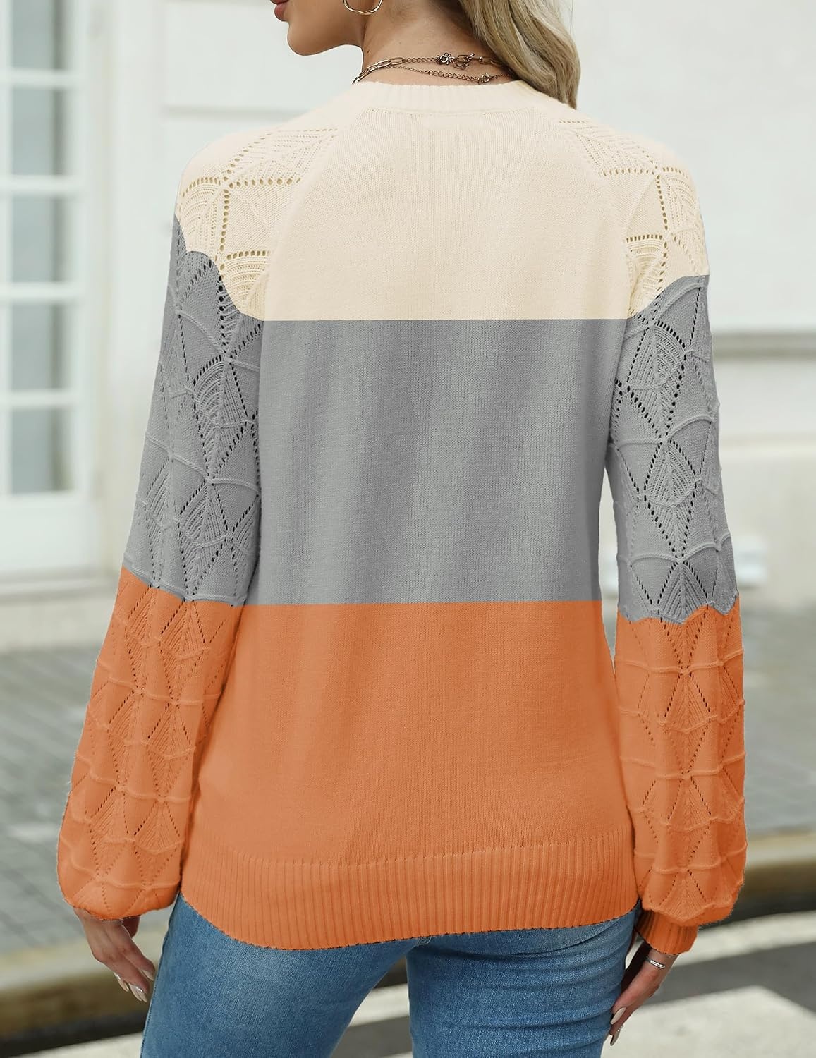 image:imageZeagoo Womens Sweaters 2026 Long Sleeve Crew Neck Lightweight Pullover Knitted Cute Fall Fashion TopsZ1 Caramel