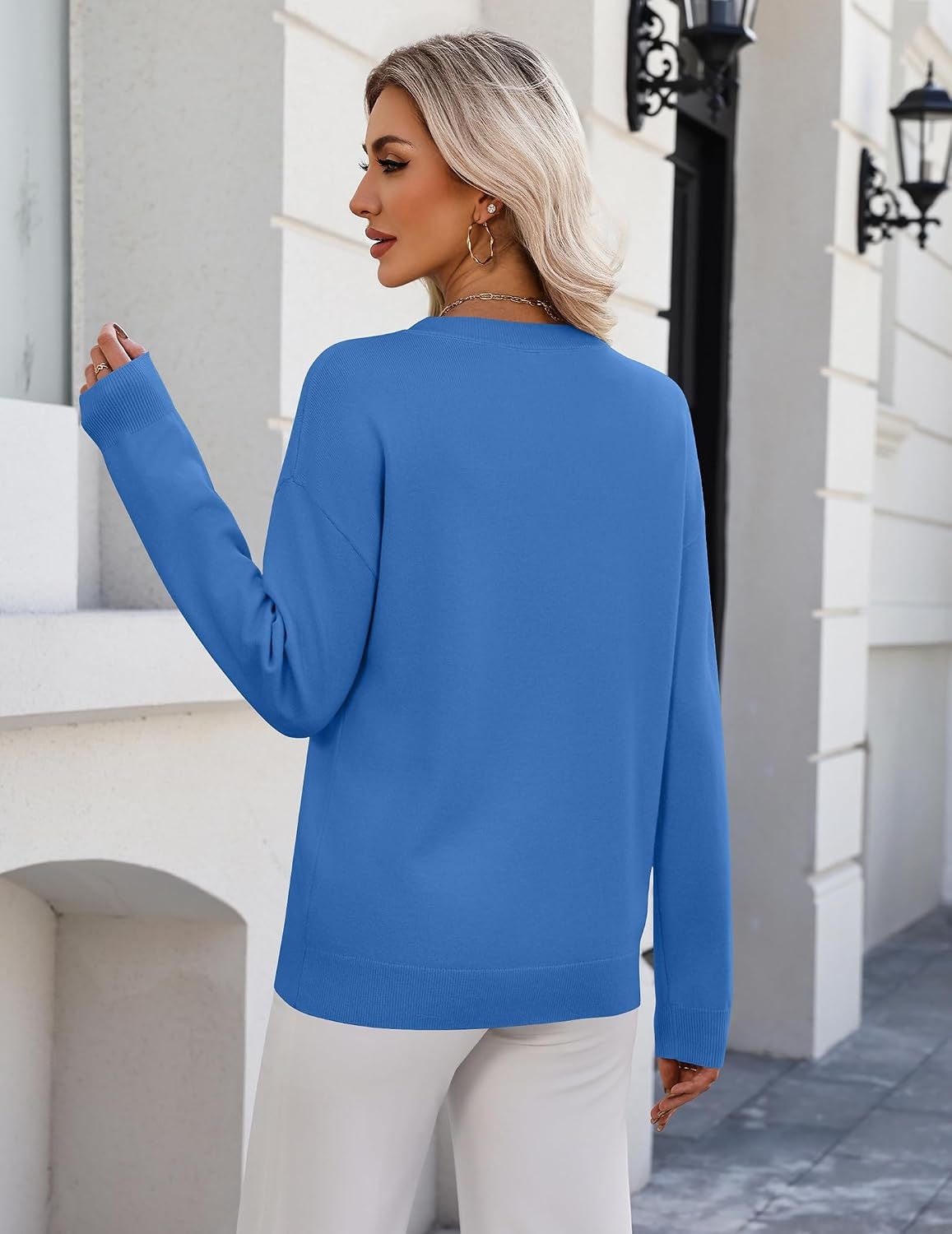 image:imageZeagoo Womens Sweaters Long Sleeve Crew Neck Pullover Tops Dressy OutfitsRoyal Blue