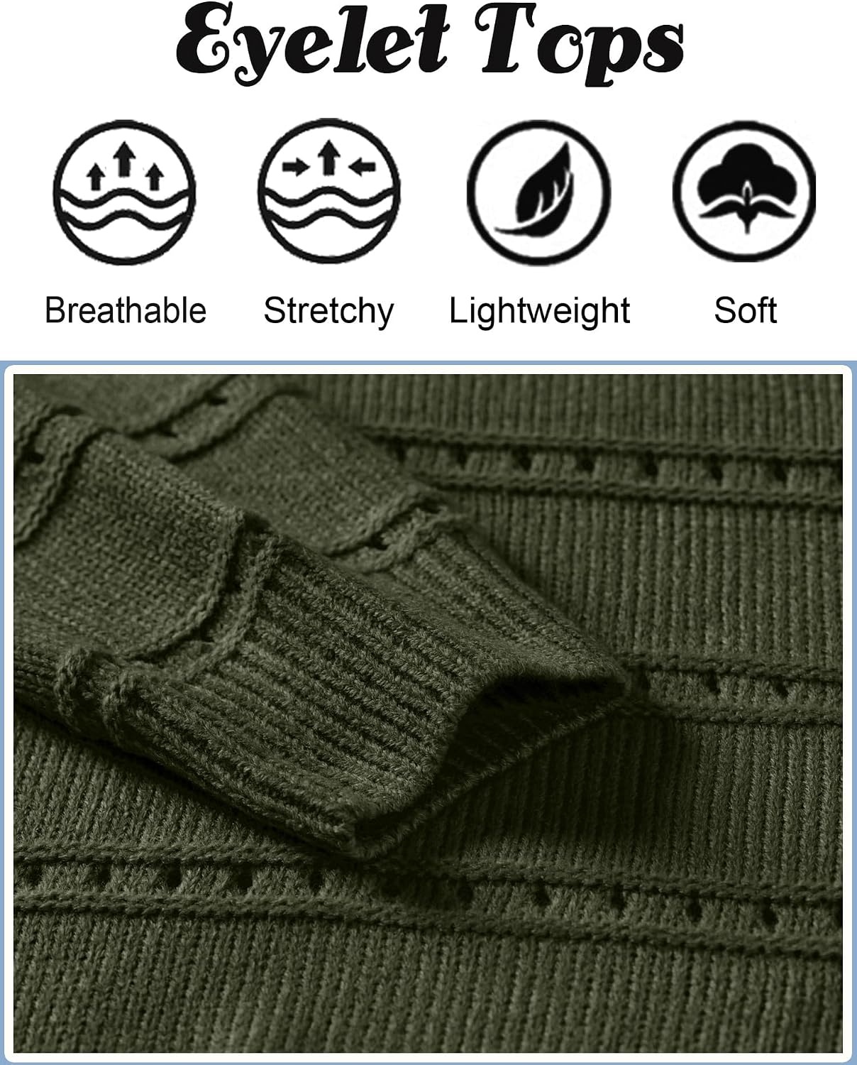 image:imageZeagoo Womens Sweaters Off The Shoulder Crochet Dressy Casual OutfitsAarmy Green
