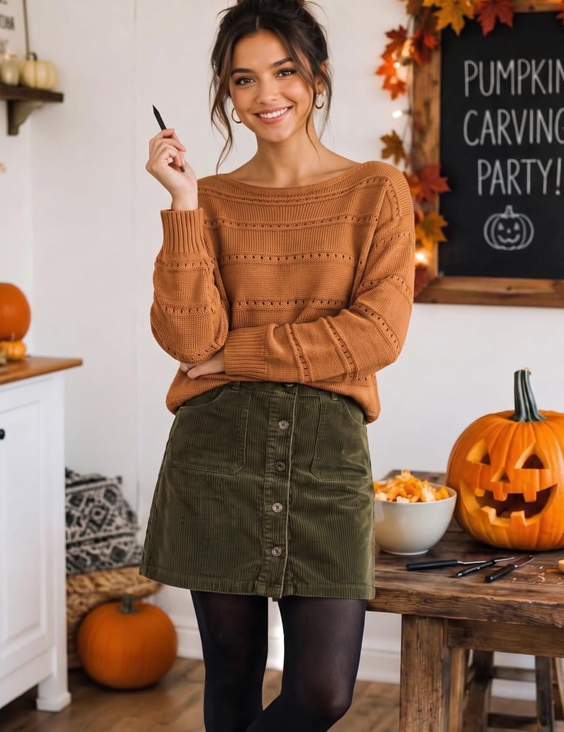 image:imageZeagoo Womens Sweaters Off The Shoulder Crochet Dressy Casual OutfitsAbrown