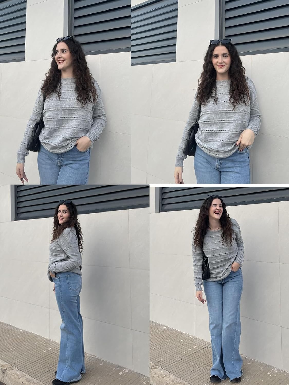 image:imageZeagoo Womens Sweaters Off The Shoulder Crochet Dressy Casual OutfitsAgray