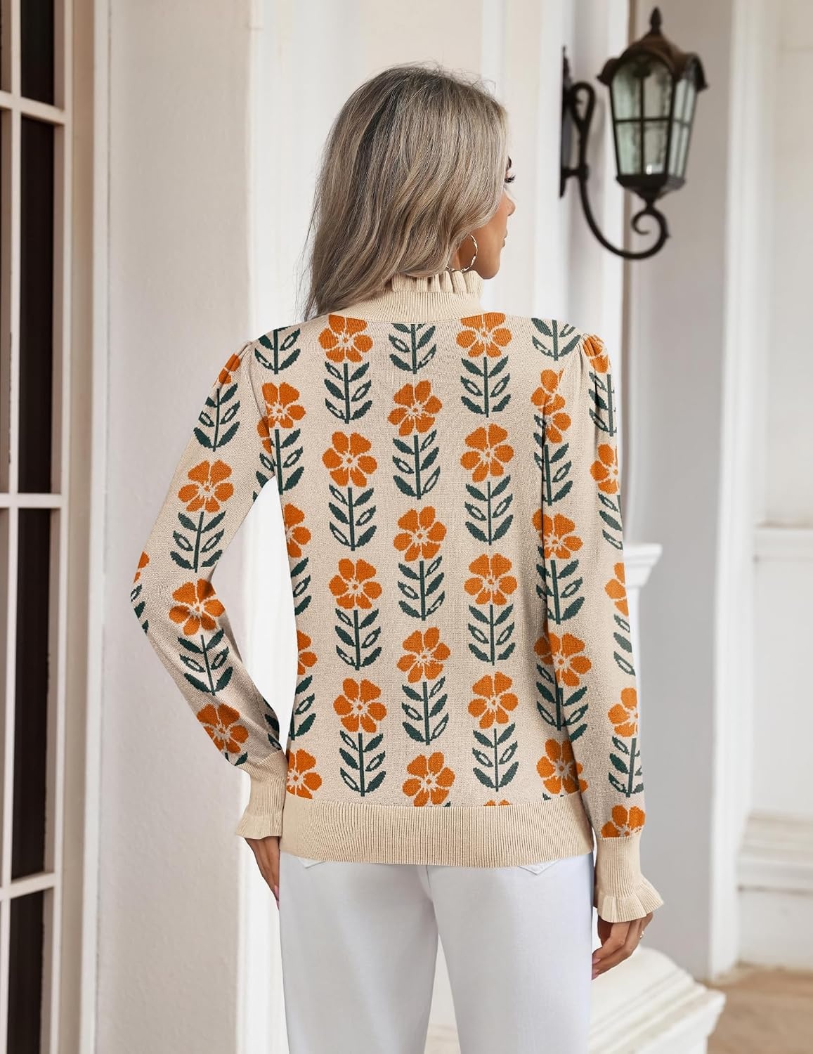 image:imageZeagoo Womens Turtleneck Sweater Fall Ruffle Dressy Knit Long Sleeve TopsSf167