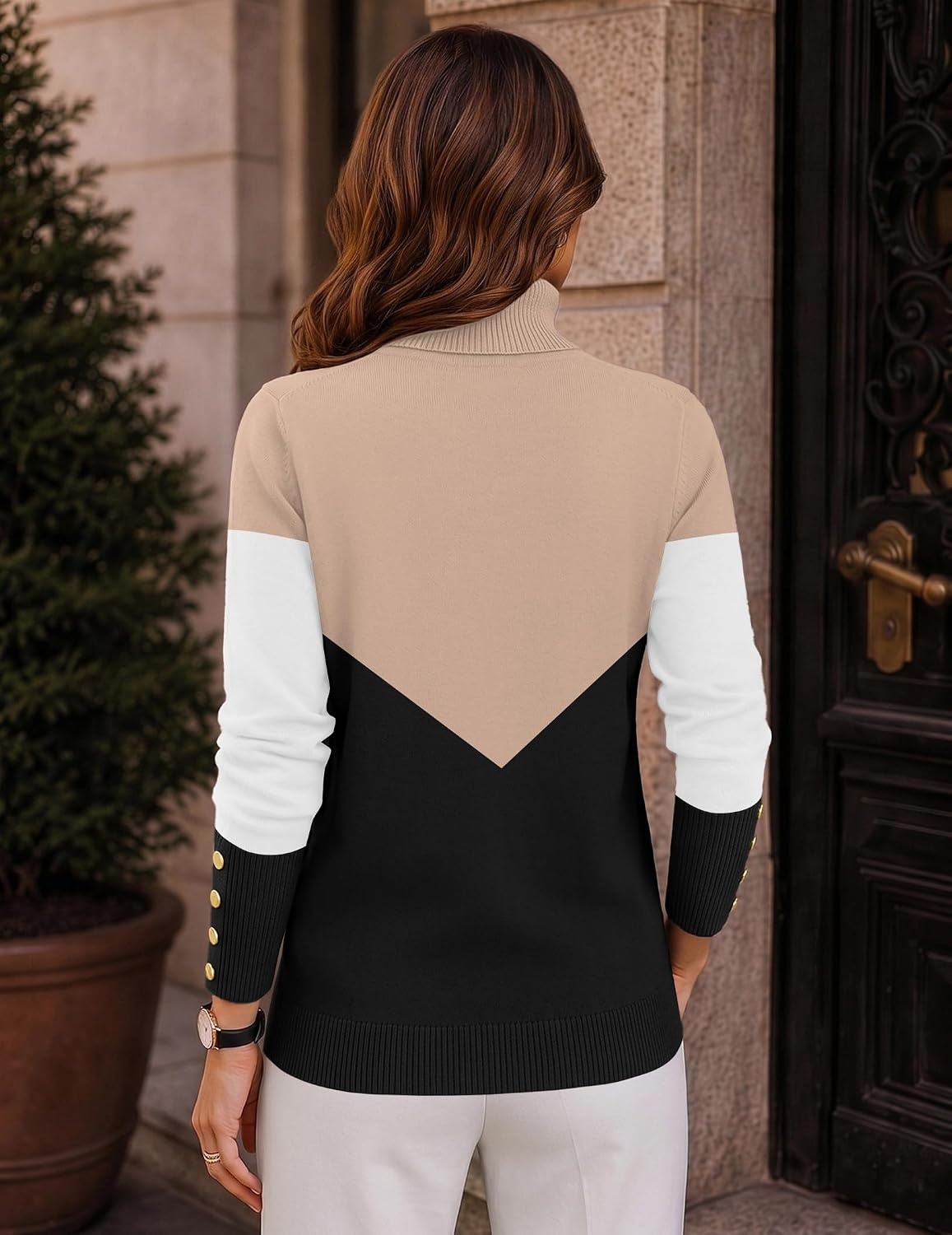 image:imageZeagoo Womens Turtleneck Sweater Long Sleeve Pullover Fall Basic Jumper TopCkhaki Black
