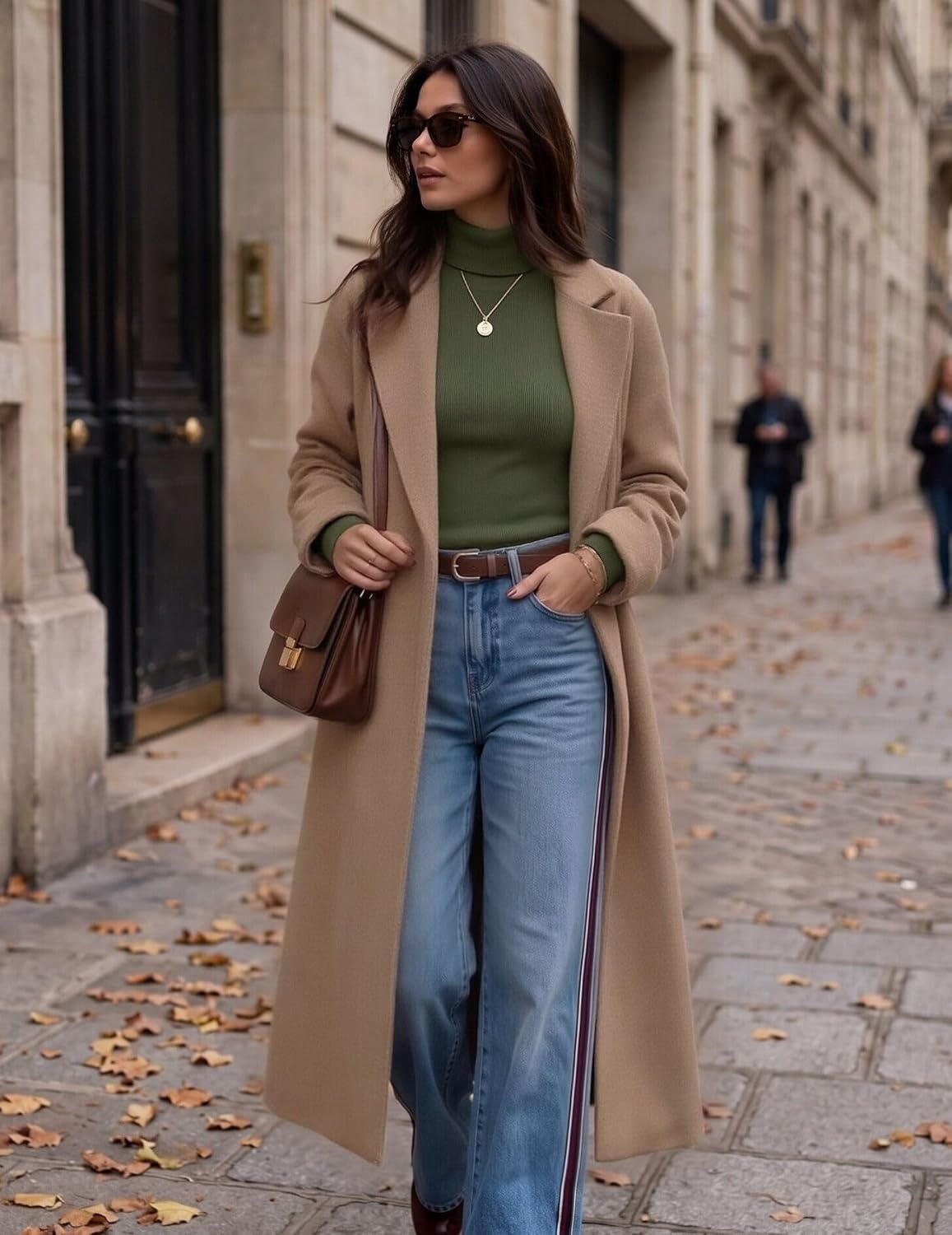 image:imageZeagoo Womens Turtleneck Sweater Long Sleeve Tops Basic Fall ClothesArmy Green