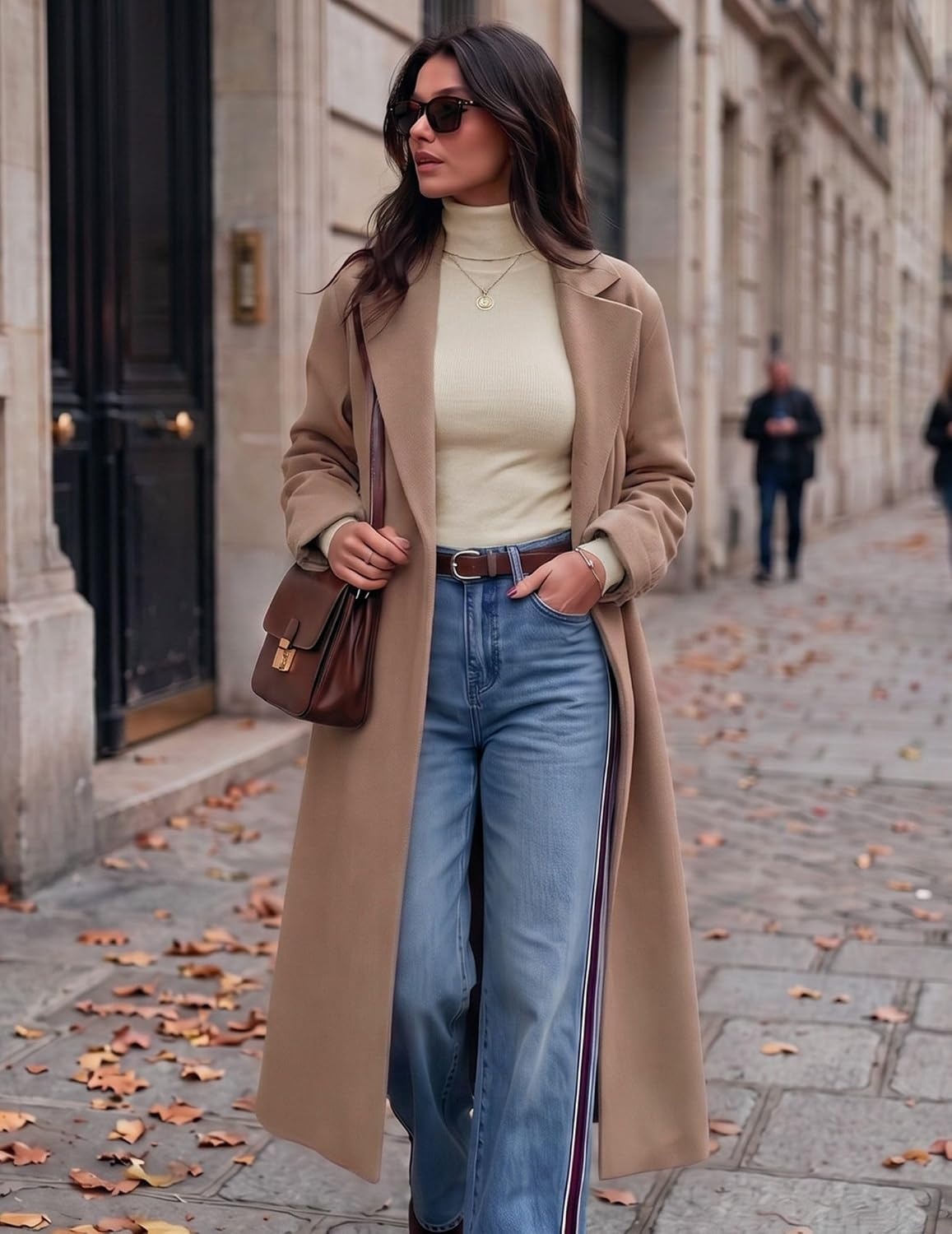 image:imageZeagoo Womens Turtleneck Sweater Long Sleeve Tops Basic Fall ClothesBeige