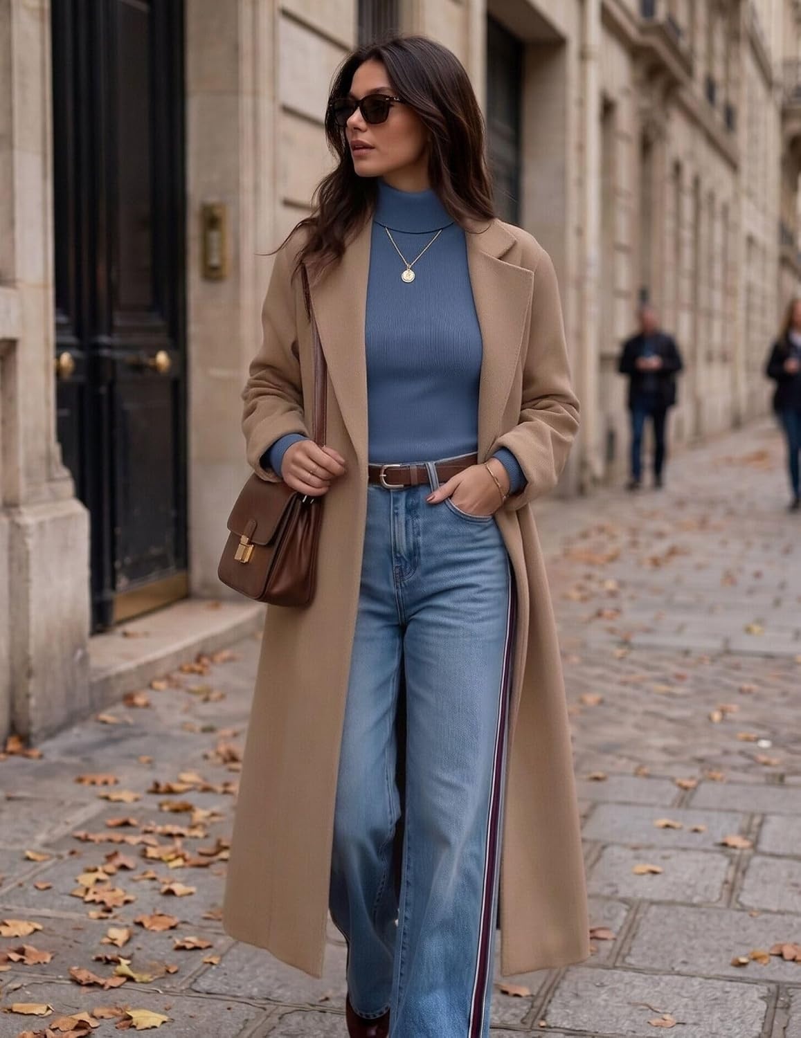 image:imageZeagoo Womens Turtleneck Sweater Long Sleeve Tops Basic Fall ClothesDusty Blue