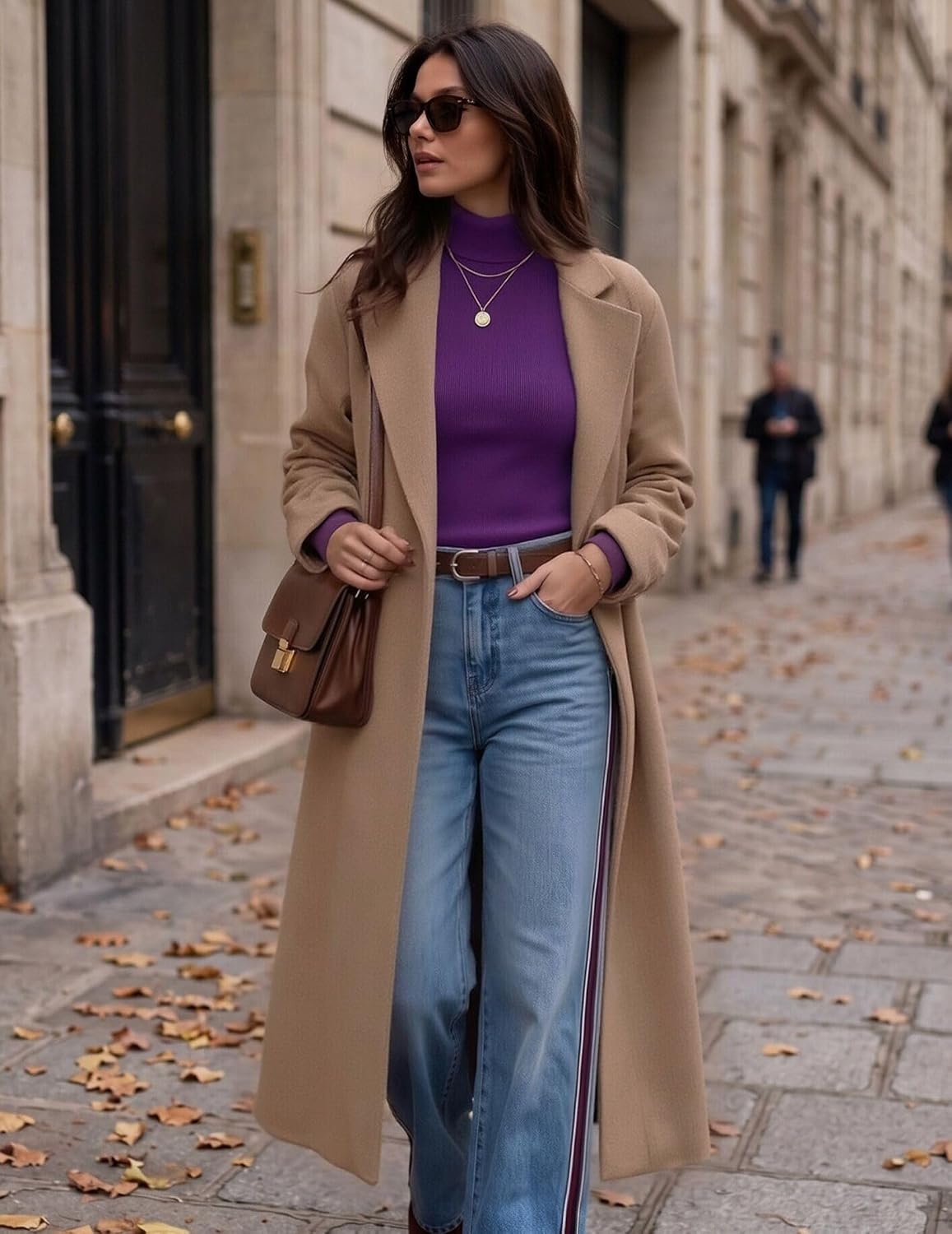 image:imageZeagoo Womens Turtleneck Sweater Long Sleeve Tops Basic Fall ClothesPurple