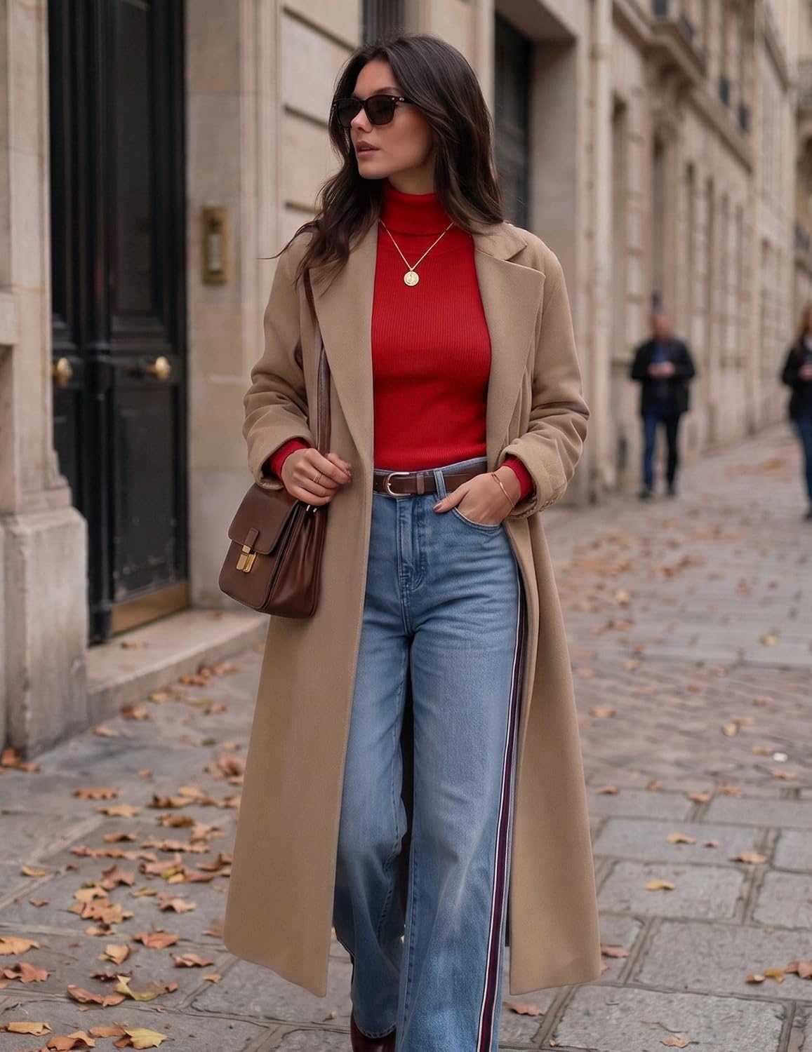 image:imageZeagoo Womens Turtleneck Sweater Long Sleeve Tops Basic Fall ClothesRed