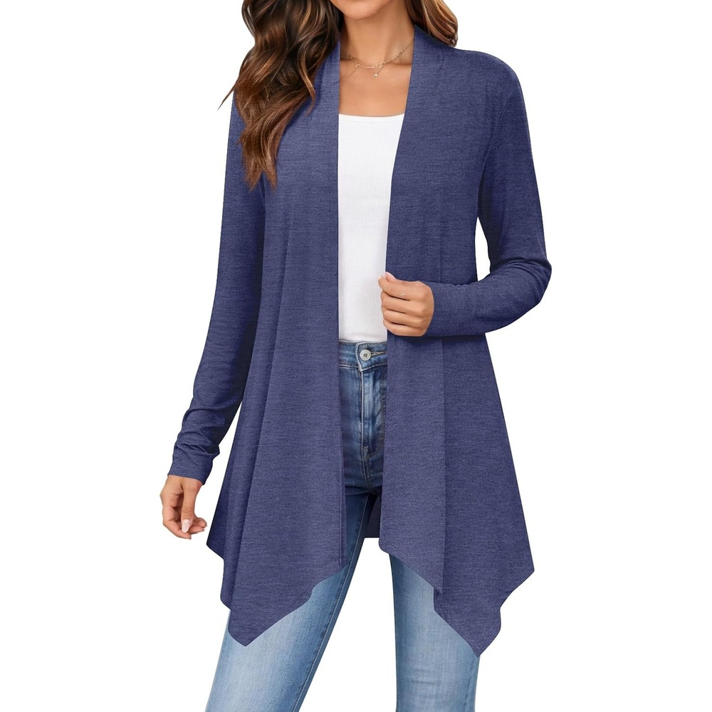 image:imageZeagoo Lightweight Cardigan for Women Long Sleeve Open Front CardigansNavy Blue