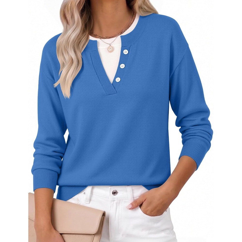 image:imageZeagoo Womens Sweaters Long Sleeve Crew Neck Pullover Tops Dressy OutfitsRoyal Blue