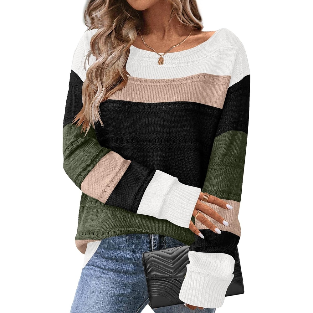 image:imageZeagoo Womens Sweaters Off The Shoulder Crochet Dressy Casual OutfitsMultigreen
