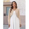 Zeagoo Cropped Cardigan Sweaters for Women Long Sleeve Shrug for Dresses(Apricot)