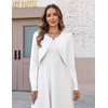 Zeagoo Cropped Cardigan Sweaters for Women Long Sleeve Shrug for Dresses(A-white)
