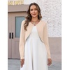 Zeagoo Cropped Cardigan Sweaters for Women Long Sleeve Shrug for Dresses(Beige)
