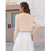 Zeagoo Cropped Cardigan Sweaters for Women Long Sleeve Shrug for Dresses(Beige)