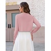 Zeagoo Cropped Cardigan Sweaters for Women Long Sleeve Shrug for Dresses(Dusty Pink)