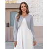 Zeagoo Cropped Cardigan Sweaters for Women Long Sleeve Shrug for Dresses(Grey)