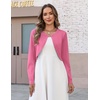 Zeagoo Cropped Cardigan Sweaters for Women Long Sleeve Shrug for Dresses(Hot Pink)