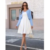 Zeagoo Cropped Cardigan Sweaters for Women Long Sleeve Shrug for Dresses(Light Blue)
