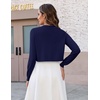 Zeagoo Cropped Cardigan Sweaters for Women Long Sleeve Shrug for Dresses(Navy Blue)
