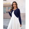 Zeagoo Cropped Cardigan Sweaters for Women Long Sleeve Shrug for Dresses(Navy Blue)