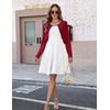 Zeagoo Cropped Cardigan Sweaters for Women Long Sleeve Shrug for Dresses(Red)