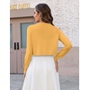 Zeagoo Cropped Cardigan Sweaters for Women Long Sleeve Shrug for Dresses(Yellow)