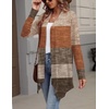 Zeagoo Lightweight Cardigan for Women Long Sleeve Open Front Cardigans(Color Blocking-jh398)