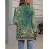 Zeagoo Lightweight Cardigan for Women Long Sleeve Open Front Cardigans(Flower Green-mz839)