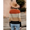 Zeagoo Sweaters for Women 2026 Knit Trendy Long Sleeve Lightweight Slim Fit Pullover Cutout Tops S-XXL(Caramel Apricot Camel Black Stripe)