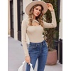 Zeagoo Sweaters for Women 2026 Knit Trendy Long Sleeve Lightweight Slim Fit Pullover Cutout Tops S-XXL(Coffee1)